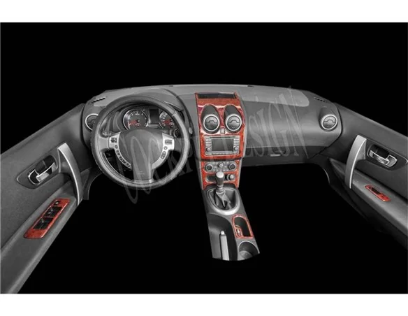 Nissan Qashqa? 01.11-12.12 Súprava 3D obloženia palubnej dosky interiéru Dekorácia palubnej dosky 19 dielov - 1