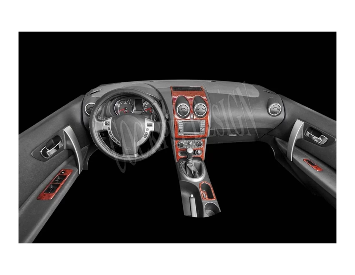 Nissan Qashqa? 01.11-12.12 Súprava 3D obloženia palubnej dosky interiéru Dekorácia palubnej dosky 19 dielov - 1