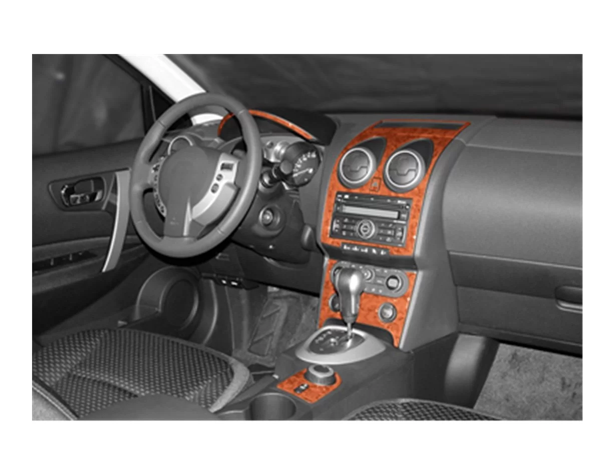 Nissan Qashqai 01.07-12.10 Súprava obloženia palubnej dosky 3D interiéru Dekorácia palubnej dosky 24 dielov - 1