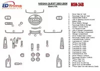 Nissan Quest 2003-2006 Základná súprava interiéru BD Dash Trim Kit - 1 Nissan Quest 2003-2006 Základná súprava interiéru BD Dash Trim Kit - 1