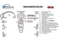Nissan Sentra 2000-2006 Kompletná súprava interiéru BD Dash Trim Kit - 1 Nissan Sentra 2000-2006 Kompletná súprava interiéru BD Dash Trim Kit - 1
