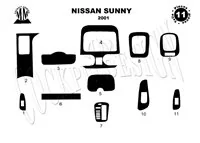 Nissan Sunny 01.2001 Súprava obloženia palubnej dosky 3D interiéru Dekorácia palubnej dosky 11 dielov - 1 Nissan Sunny 01.2001 Súprava obloženia palubnej dosky 3D interiéru Dekorácia palubnej dosky 11 dielov - 1