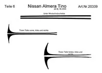 Nissan Tino 01.2000 Súprava obloženia palubnej dosky 3D interiéru 6-dielna súprava obloženia palubnej dosky - 2