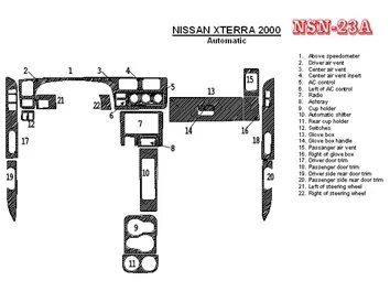 Nissan Xterra 2000-2000 Automatická prevodovka Sada 22 dielov Interiér Súprava obloženia palubnej dosky BD - 1