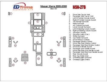 Nissan Xterra 2005-2008 Základná súprava interiéru BD Dash Trim Kit - 1