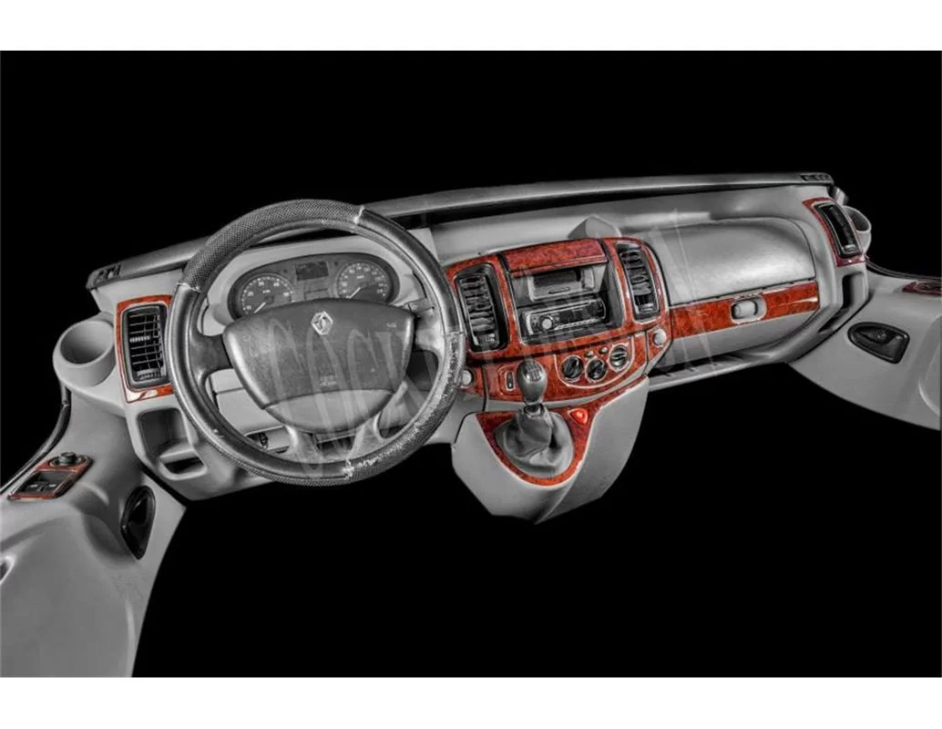 Opel Vivaro 01.07-01.11 Súprava obloženia palubnej dosky 3D interiéru Dekorácia palubnej dosky 17 dielov - 1