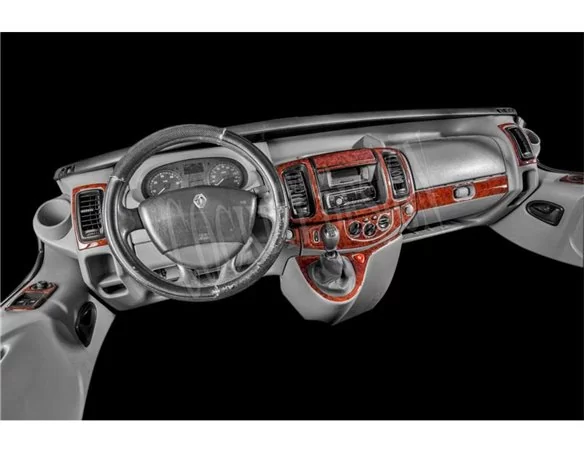 Opel Vivaro 01.07-01.11 Súprava obloženia palubnej dosky 3D interiéru Dekorácia palubnej dosky 17 dielov - 1