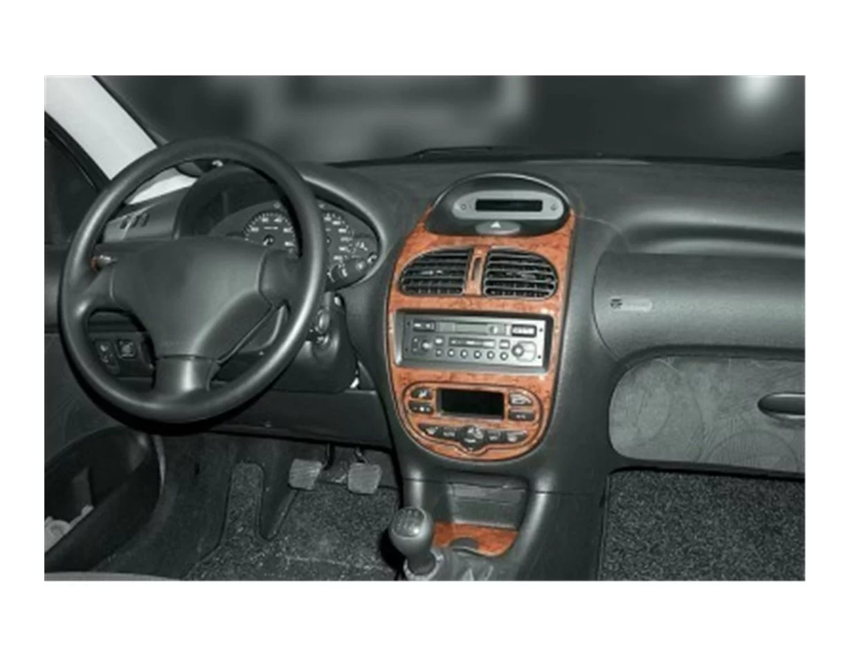 Peugeot 206 10.01-01.10 Súprava obloženia palubnej dosky 3D interiéru Dekorácia palubnej dosky 10 dielov - 1