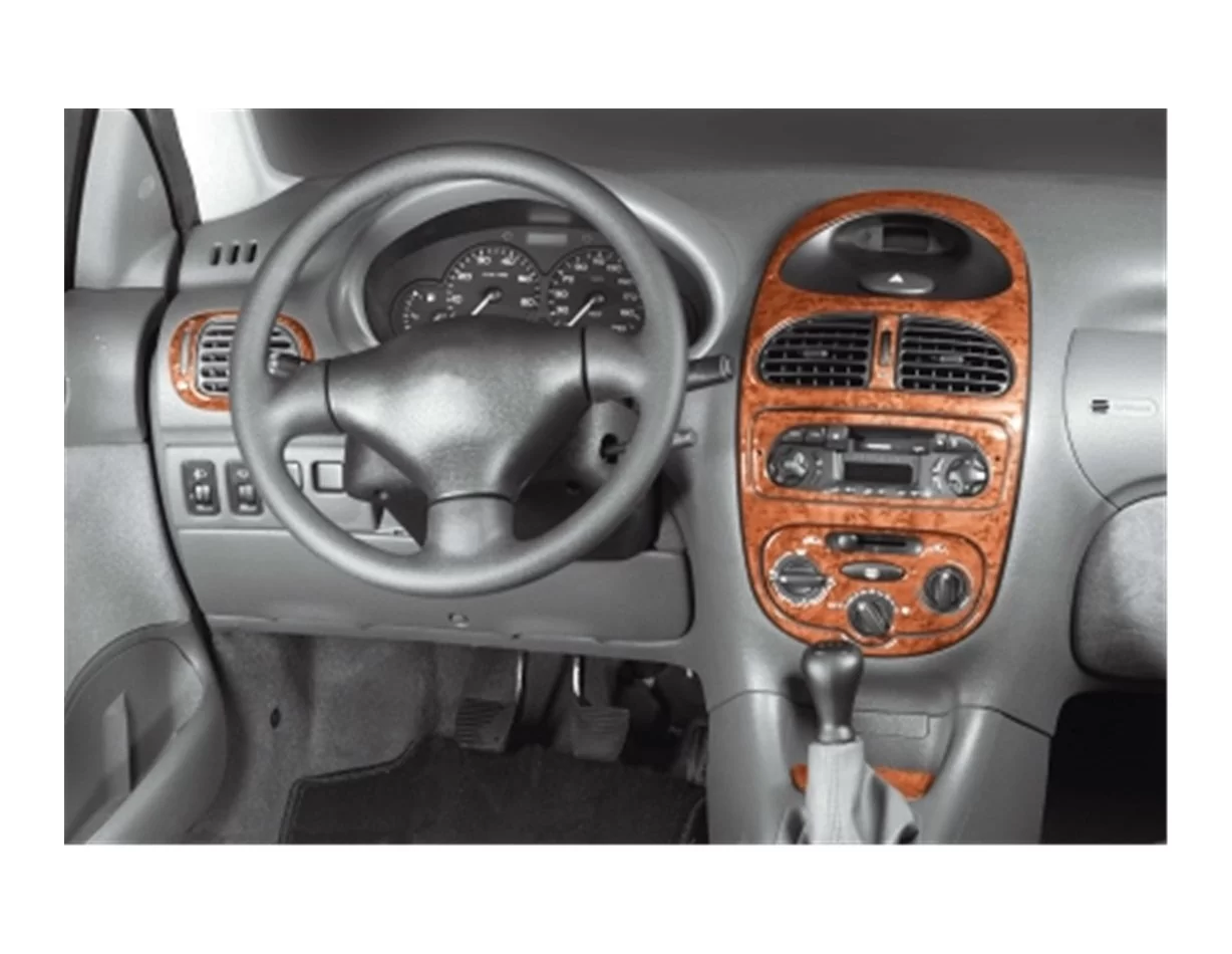 Peugeot 206 10.98-09.01 3D súprava obloženia palubnej dosky interiéru 8-dielna súprava obloženia palubnej dosky - 1