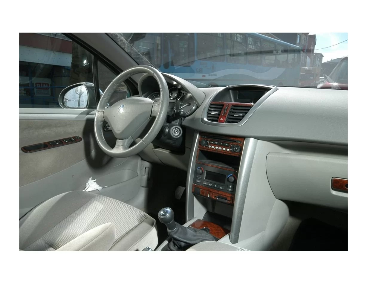 Peugeot 207 01.2007 Súprava 3D obloženia palubnej dosky interiéru Dekorácia palubnej dosky 17 dielov - 1