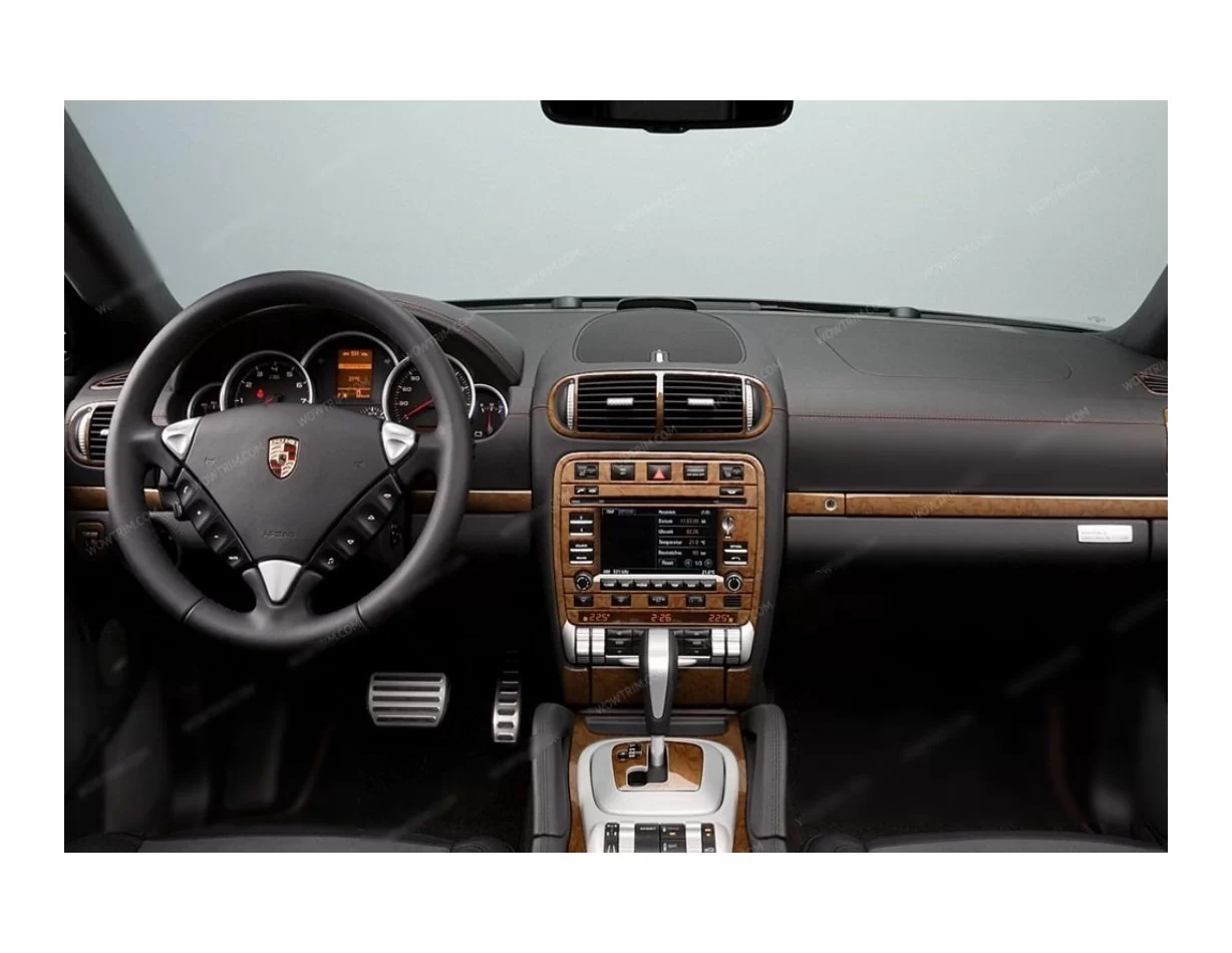 Porsche Cayenne 2003-2010 Súprava obloženia palubnej dosky interiéru 3D Dekor 87 dielov - 1