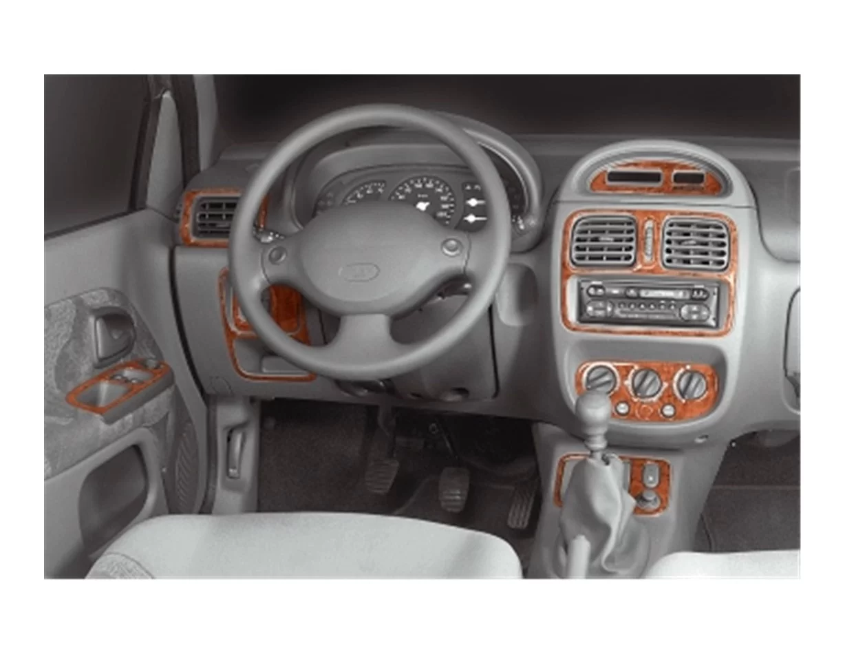 Renault Clio Symbol 06.04-09.08 3D súprava obloženia palubnej dosky interiéru 15-dielna súprava obloženia palubnej dosky - 1