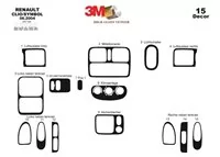 Renault Clio Symbol 06.04-09.08 3D súprava obloženia palubnej dosky interiéru 15-dielna súprava obloženia palubnej dosky - 2 Renault Clio Symbol 06.04-09.08 3D súprava obloženia palubnej dosky interiéru 15-dielna súprava obloženia palubnej dosky - 2