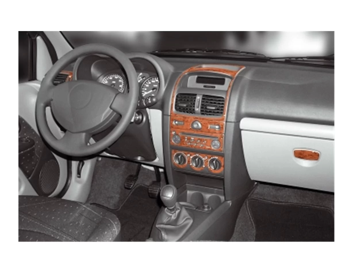 Renault Clio Symbol 10.2008 Súprava obloženia palubnej dosky 3D interiéru Dekorácia palubnej dosky 11 dielov - 1