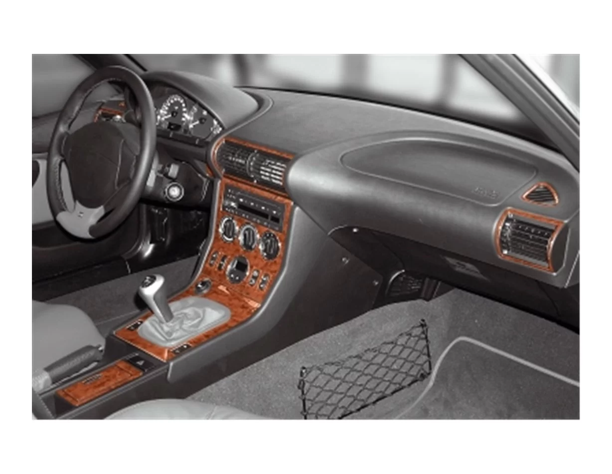 BMW Z3 E36-8 04.1999 Súprava 3D obloženia palubnej dosky interiéru Dekorácia palubnej dosky 21 dielov - 1