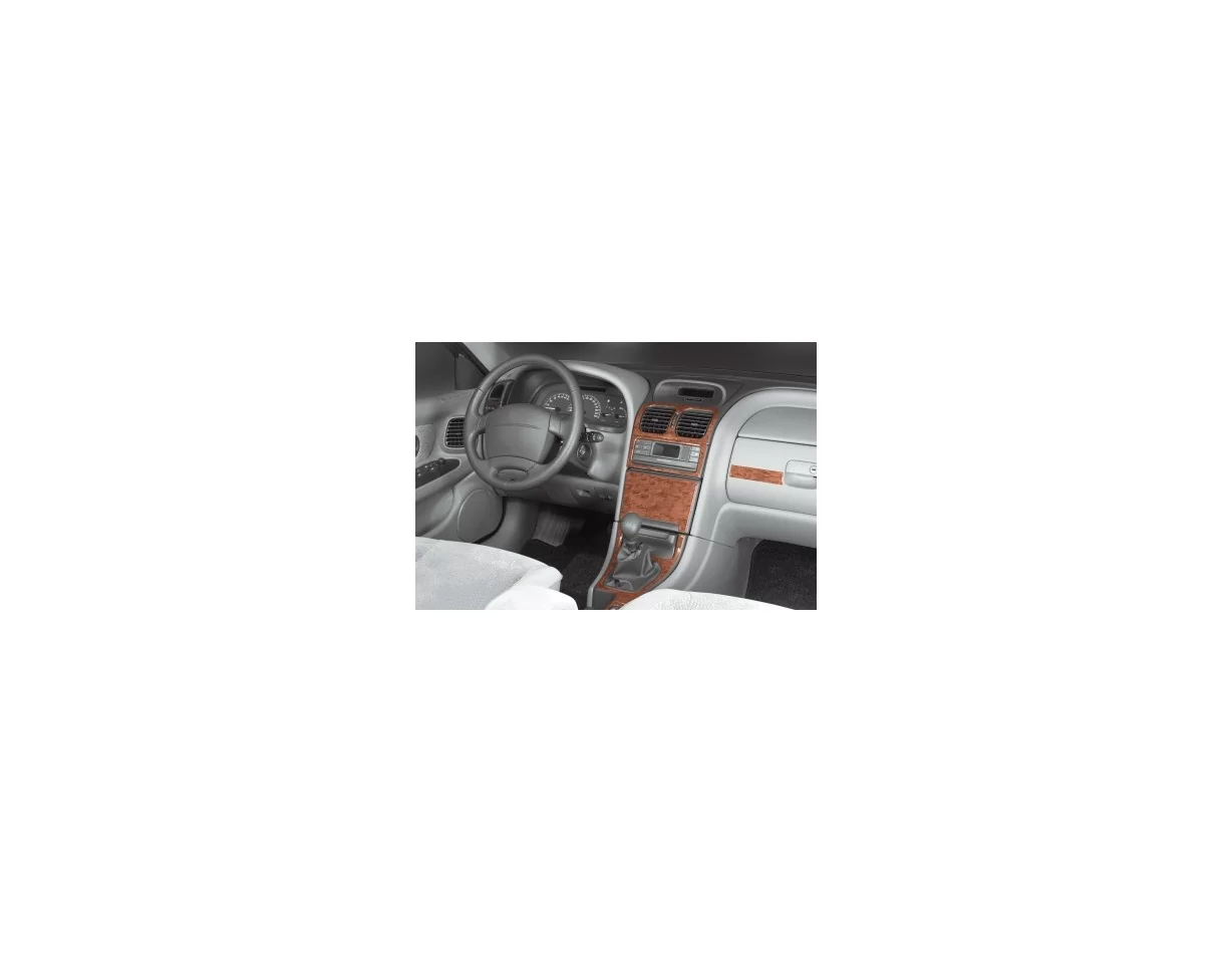 Renault Laguna 07.98-01.01 3D súprava obloženia palubnej dosky interiéru 15-dielna súprava obloženia palubnej dosky - 1