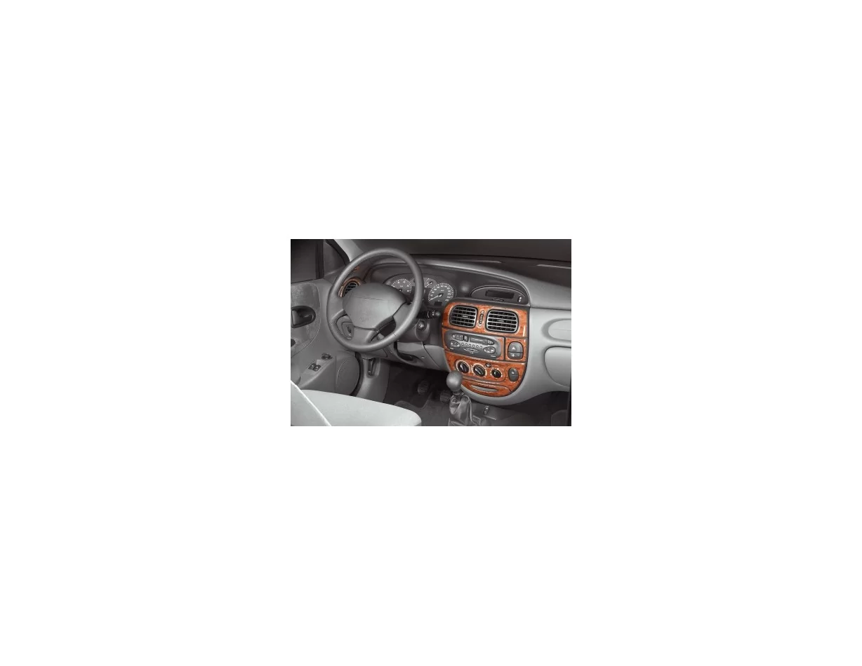 Renault Megane 01.96-02 99 Súprava obloženia palubnej dosky interiéru 3D Obloženie palubnej dosky Dekor 13 dielov - 1