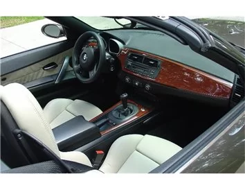 BMW Z4 E85 2003-2008 3D súprava obloženia palubnej dosky interiéru 30-dielna súprava obloženia palubnej dosky - 1