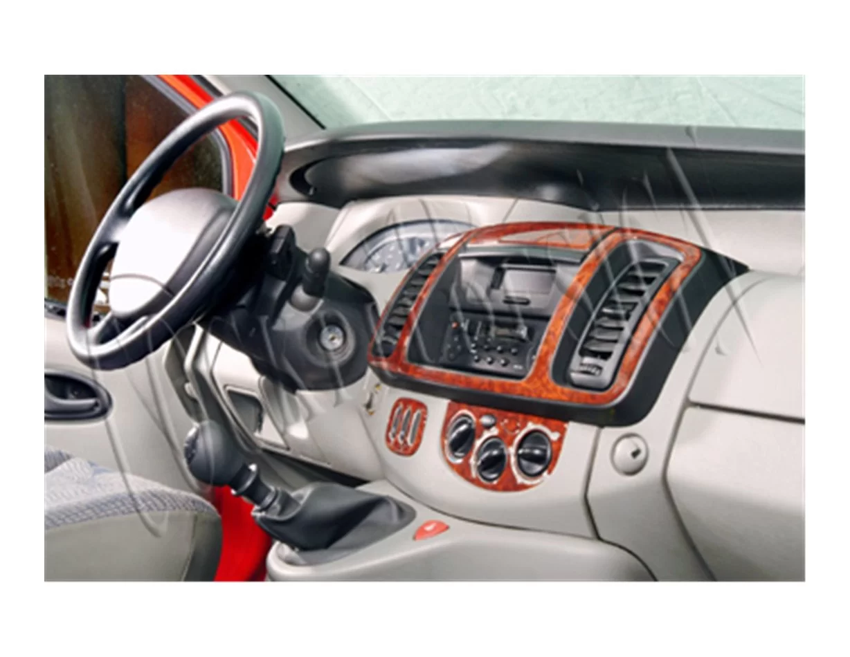 Renault Trafic Nissan Primastar 04.01-12.06 3D súprava obloženia palubnej dosky interiéru 6-dielna súprava obloženia palubnej do