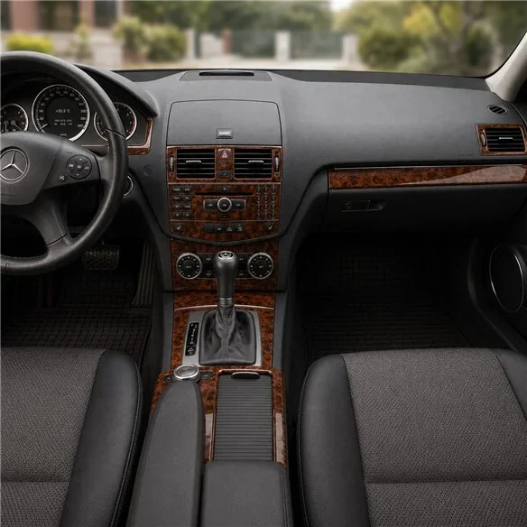 Mercedes C-Class W204 2006+ 3D dekor palubnej dosky, 17 dielov