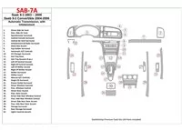 Saab 9-3 2003-2006 Automatická prevodovka, s informačno-zábavným interiérom BD Dash Trim Kit - 1 Saab 9-3 2003-2006 Automatická prevodovka, s informačno-zábavným interiérom BD Dash Trim Kit - 1