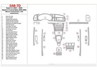Saab 9-3 2003-2006 manuálna prevodovka, s infotaitment interiérom BD súprava obloženia palubnej dosky - 1 Saab 9-3 2003-2006 manuálna prevodovka, s infotaitment interiérom BD súprava obloženia palubnej dosky - 1
