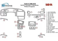 Saab 9-5 2006-UP, kompletná sada, automatická prevodovka, bez NAVI interiér BD súprava obloženia palubnej dosky - 2 Saab 9-5 2006-UP, kompletná sada, automatická prevodovka, bez NAVI interiér BD súprava obloženia palubnej dosky - 2