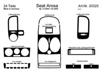 Seat Arosa 02.01-04.05 Súprava obloženia palubnej dosky interiéru 3D Dekor na palubnú dosku 24 dielov - 2 Seat Arosa 02.01-04.05 Súprava obloženia palubnej dosky interiéru 3D Dekor na palubnú dosku 24 dielov - 2