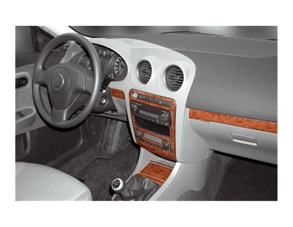 Seat Ibiza-Cordoba 04.02-12.07 3D Súprava obloženia palubnej dosky interiéru Dekorácia palubnej dosky 14 dielov - 1