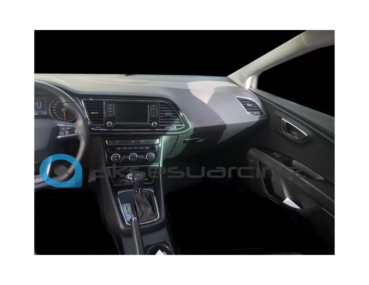 Seat Leon 01.2014 Súprava obloženia palubnej dosky 3D interiéru Dekorácia palubnej dosky 14 dielov - 1