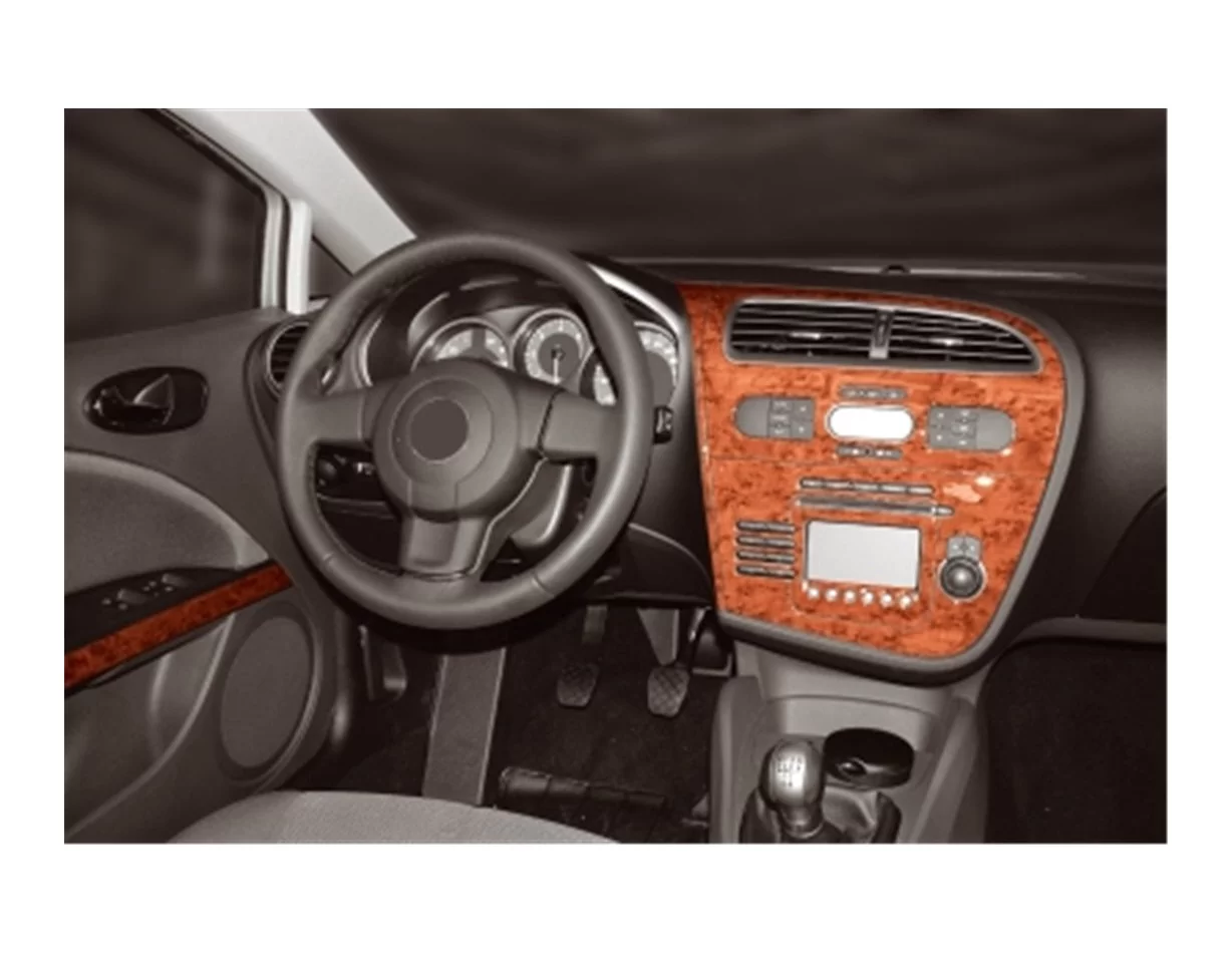Seat Leon 1P 06.05-09.09 3D Súprava obloženia palubnej dosky interiéru Dekorácia palubnej dosky 8 dielov - 1