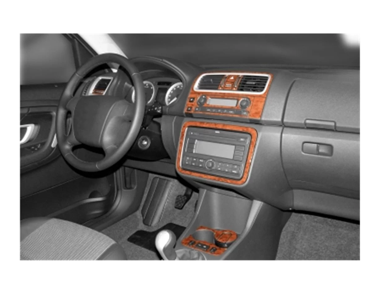 Škoda Fabia 5J Roomster 06.2006 Súprava obloženia palubnej dosky 3D interiéru Dekorácia palubnej dosky 20 dielov - 1