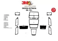 Skoda Octavia A5 1Z 09.2009 Súprava obloženia palubnej dosky 3D interiéru Dekorácia palubnej dosky 11 dielov - 2