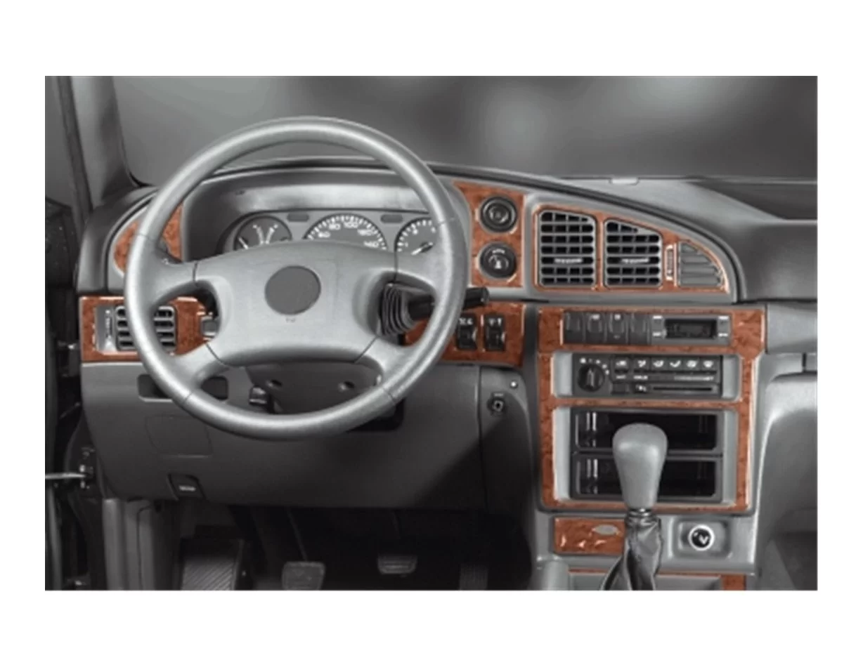Ssangyong Musso 04.96-12.99 Súprava obloženia palubnej dosky 3D interiéru 17 dielov - 1