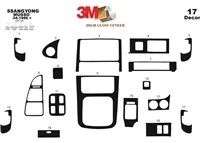 Ssangyong Musso 04.96-12.99 Súprava obloženia palubnej dosky 3D interiéru 17 dielov - 2