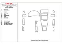 Subaru Impreza RS 1997-UP 4 dvere, automatická prevodovka, sada 18 dielov Interiér BD Dash Trim Kit - 1 Subaru Impreza RS 1997-UP 4 dvere, automatická prevodovka, sada 18 dielov Interiér BD Dash Trim Kit - 1