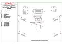 Subaru Legacy 2007-2009 Kompletná sada, Manuálna prevodovka, Manuálna prevodovka AC Interiér BD Dash Trim Kit - 1