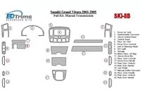 Suzuki Grand Vitara 2003-2005 Kompletná sada, interiér manuálnej prevodovky BD Súprava obloženia palubnej dosky - 1