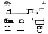 Toyota 4 Runner 10,89-08,96 3D súprava obloženia palubnej dosky interiéru 9-dielna súprava obloženia palubnej dosky - 2 Toyota 4 Runner 10,89-08,96 3D súprava obloženia palubnej dosky interiéru 9-dielna súprava obloženia palubnej dosky - 2