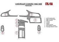 Chevrolet Camaro 1994-1996 automatická prevodovka, súprava 9 dielov Interiér BD Dash Trim Kit - 1