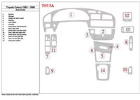 Toyota Camry 1992-1996 automatická prevodovka, sada 14 dielov Interiér BD Dash Trim Kit - 1 Toyota Camry 1992-1996 automatická prevodovka, sada 14 dielov Interiér BD Dash Trim Kit - 1