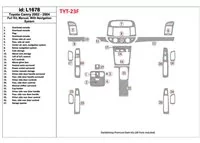 Toyota Camry 2002-2004 Kompletná sada, Manuálna prevodovka, So systémom NAVI, Bez OEM interiéru BD Dash Trim Kit - 1
