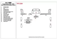 Toyota Camry 2002-2004 OEM zhoda, so systémom NAVI Interiér BD Dash Trim Kit - 1