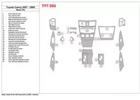Toyota Camry 2007-2010 Základná súprava interiéru BD Dash Trim Kit - 1 Toyota Camry 2007-2010 Základná súprava interiéru BD Dash Trim Kit - 1