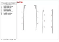Toyota Camry 2007-2010 Vložky do dverí Interiér BD Dash Trim Kit - 1