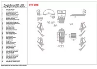 Kompletná sada Toyota Camry 2007-2010, 4 valce s interiérom NAVI BD Dash Trim Kit - 1 Kompletná sada Toyota Camry 2007-2010, 4 valce s interiérom NAVI BD Dash Trim Kit - 1