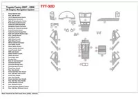 Kompletná sada Toyota Camry 2007-2010, 6 valcov s interiérom NAVI BD Dash Trim Kit - 1