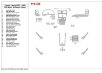 Kompletná sada Toyota Camry 2007-2010, s OEM súpravou dreva, so súpravou NAVI interiéru BD Dash Trim Kit - 1 Kompletná sada Toyota Camry 2007-2010, s OEM súpravou dreva, so súpravou NAVI interiéru BD Dash Trim Kit - 1