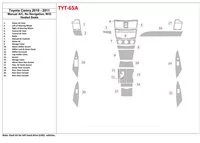Toyota Camry 2010-2011 manuálna klimatizácia, Bez súpravy NAVI Interiér BD Dash Trim Kit - 1 Toyota Camry 2010-2011 manuálna klimatizácia, Bez súpravy NAVI Interiér BD Dash Trim Kit - 1