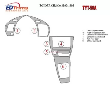 Toyota Celica 1990-1993 Kompletná súprava interiéru BD Dash Trim Kit - 1